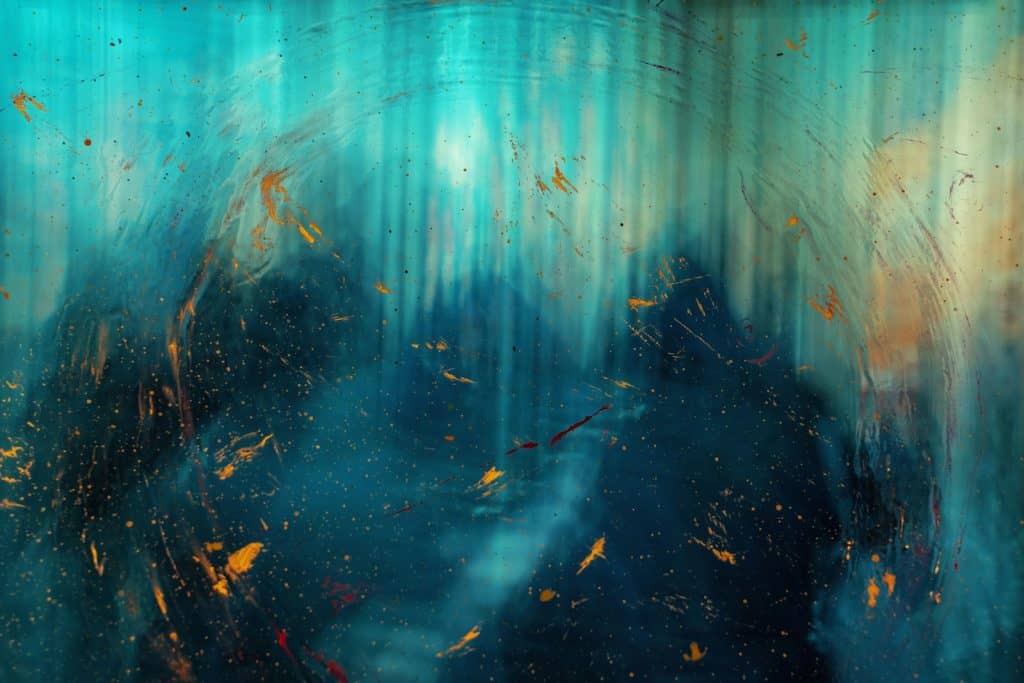 blue abstract painting - your subconscious mind can block your Lions Gate downloads from sticking and manifesting