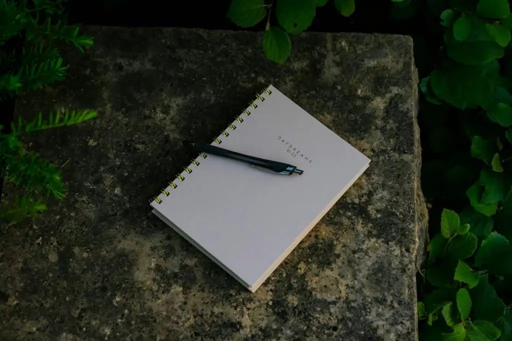 black click pen on notebook used for writing about the Mercury retrograde shadow work journal prompts