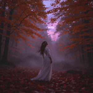Misty autumn forest representing October's connection between physical and spiritual worlds