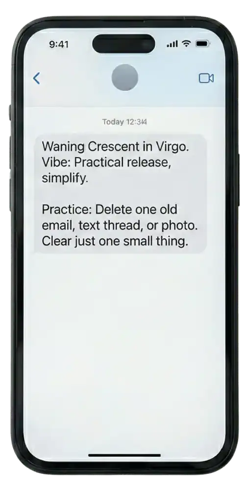 Mockup of Luna SMS text message.