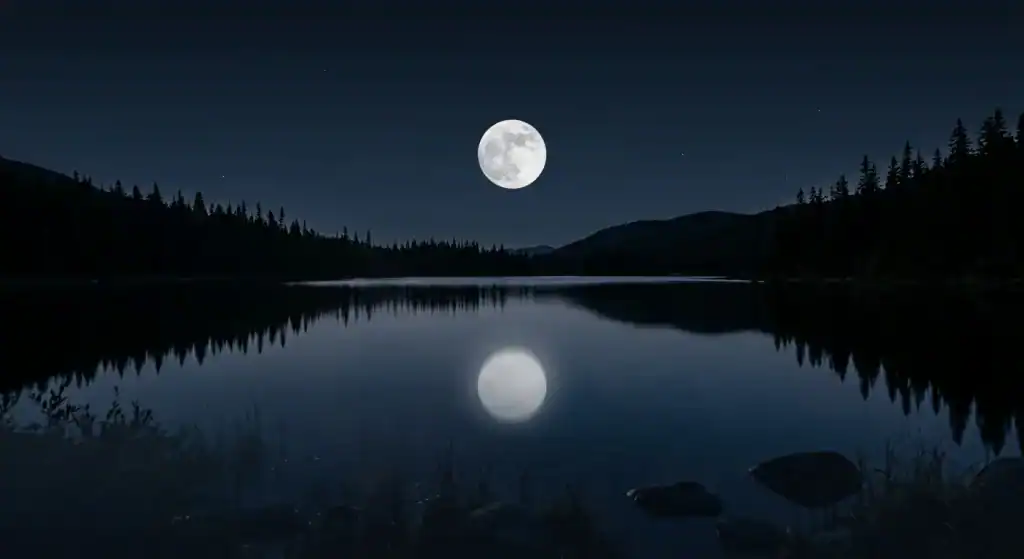 Full moon over the water