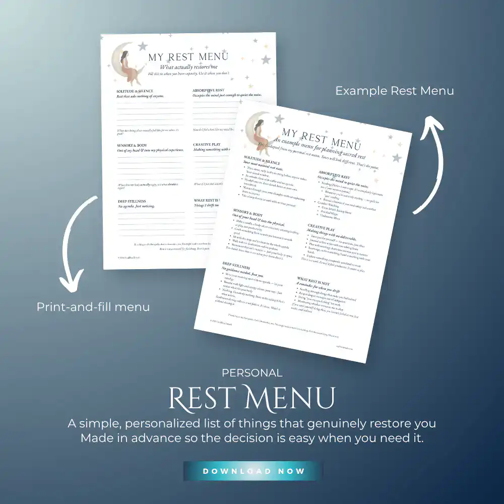 Mockup showing images of the rest menu and the customizable rest menu.